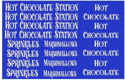 UVDTF Hot chocolate station theme sheet
