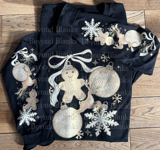 DTF -Merry little Christmas-Front & sleeve