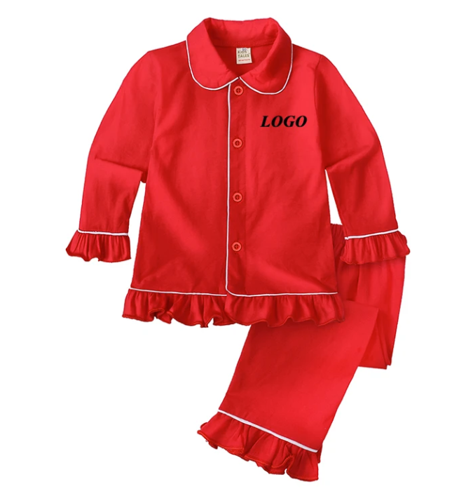 Christmas family cotton frilly pyjamas KT