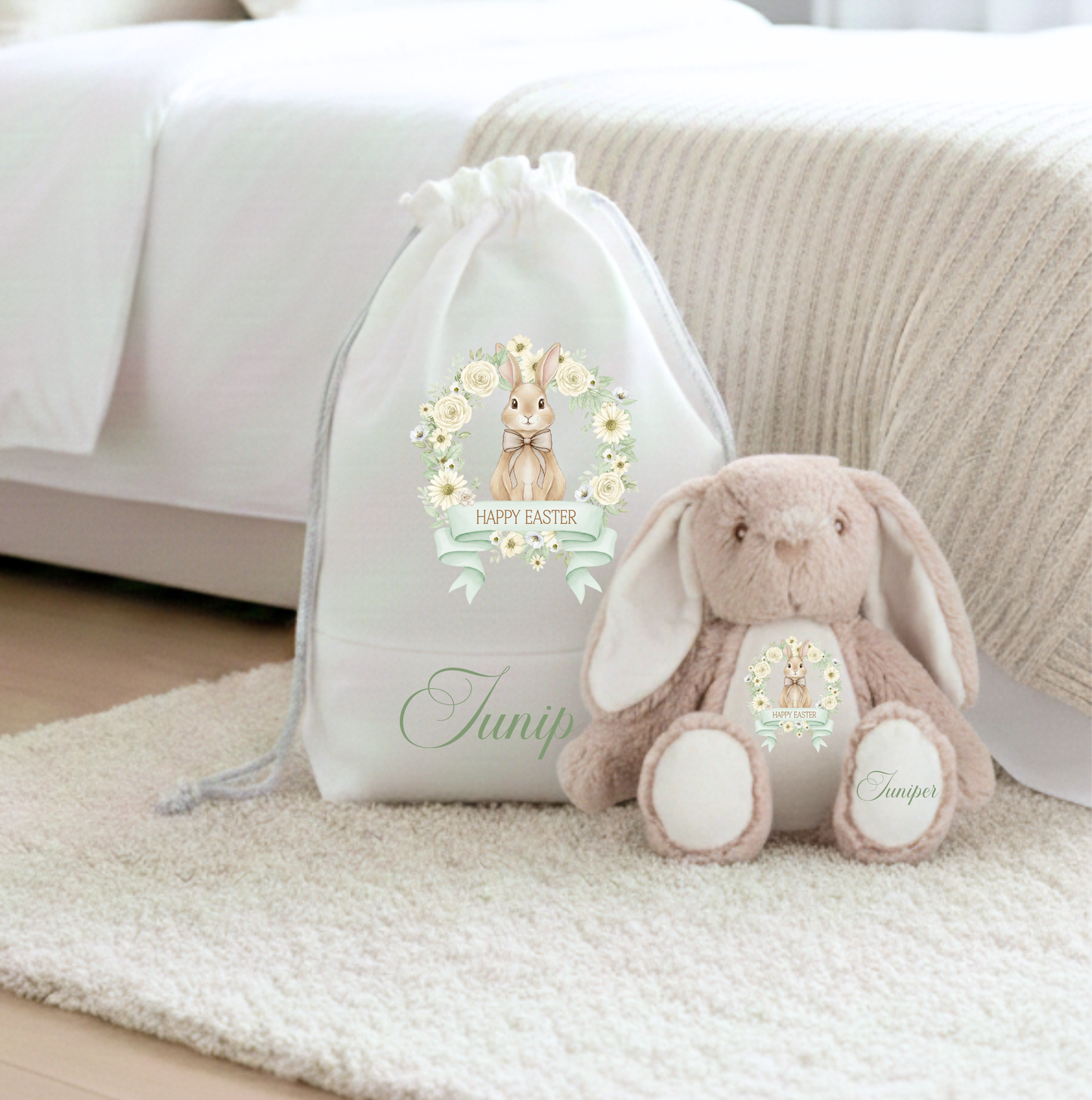 DTF Easter bunny wreath green