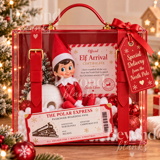 Elf arrival display case - Red