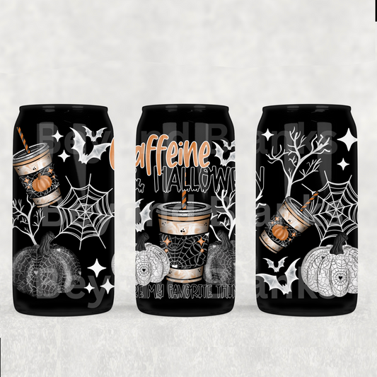 caffeine Halloween white 16oz wrap