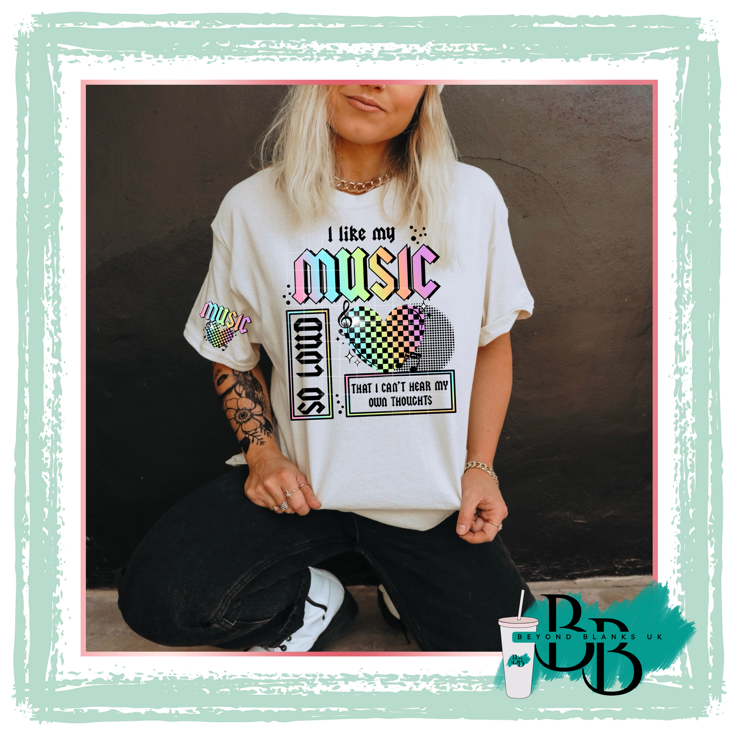 DTF Music black - chest and single sleeve