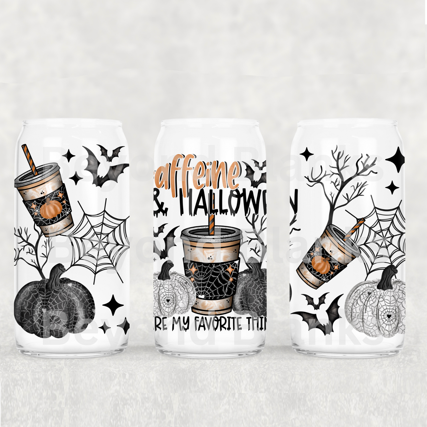 Caffeine Halloween black 16oz wrap