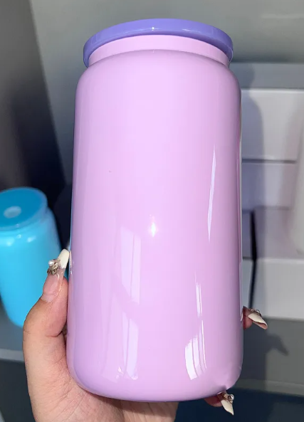 16oz coloured glass can tumbler