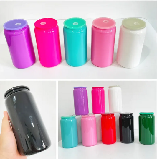 16oz coloured glass can tumbler