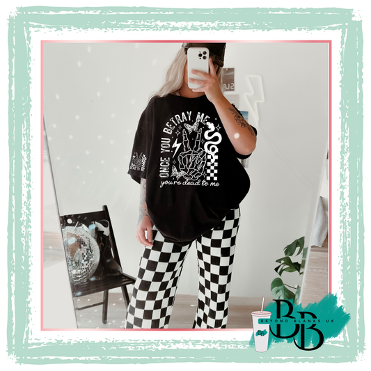 DTF - Dead to me white - chest & sleeve