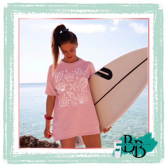 DTF- Seashells white