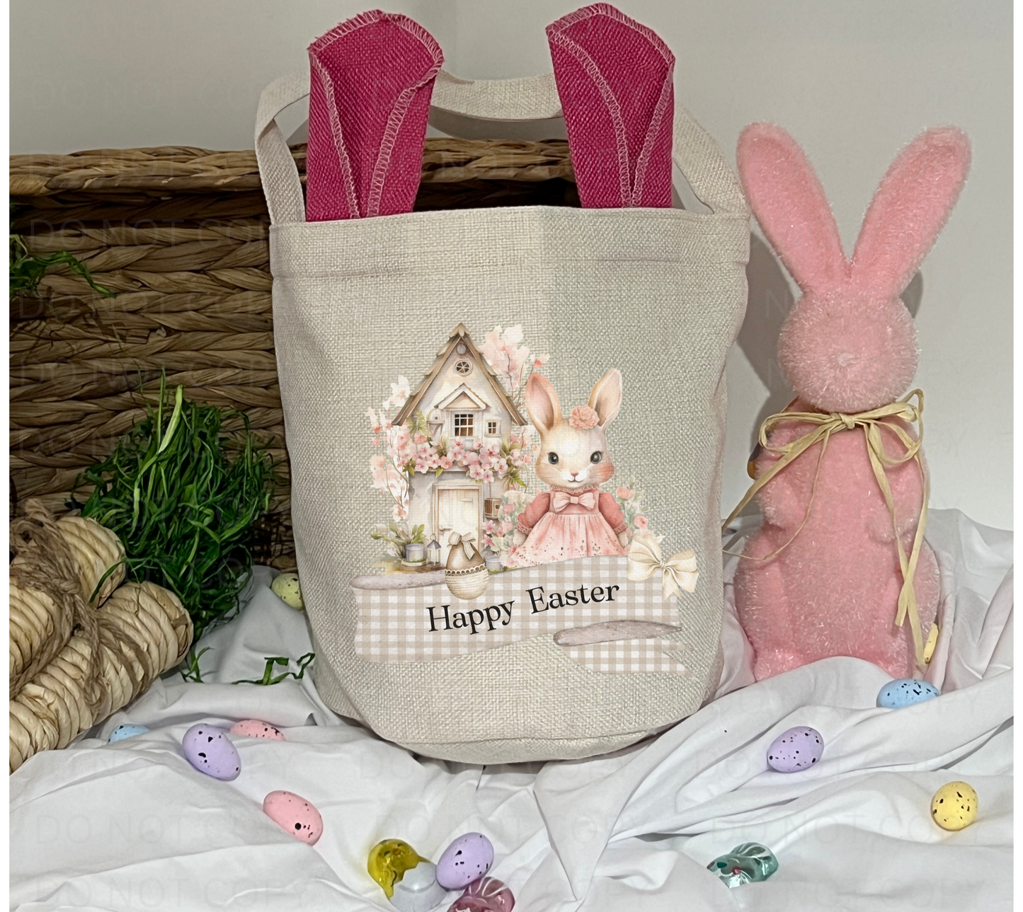 Easter Linen bucket bags