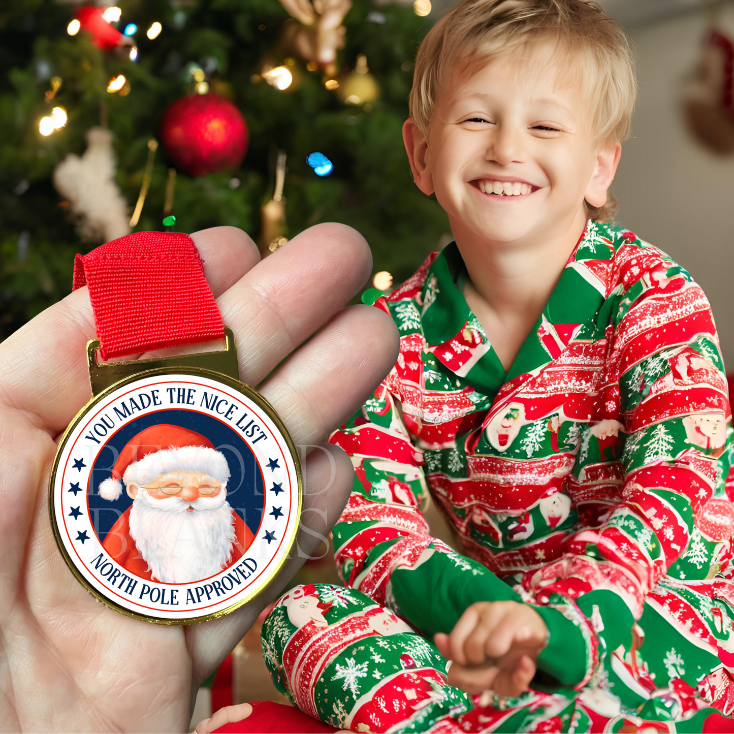 Nice list Christmas dreams medal UVDTF