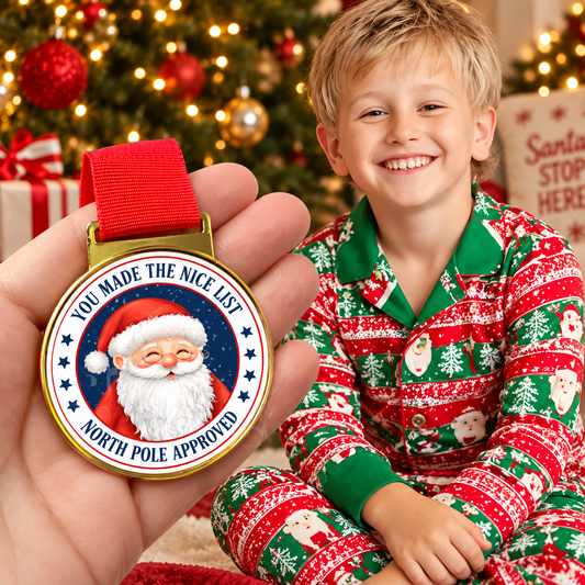 Nice list Christmas dreams medal UVDTF