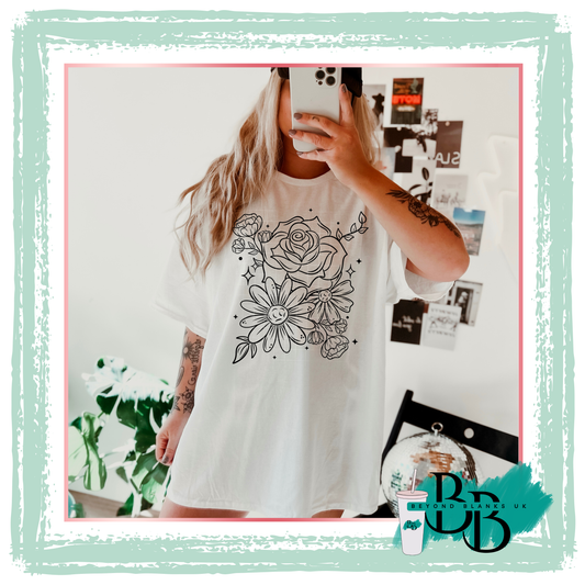 DTF florals black