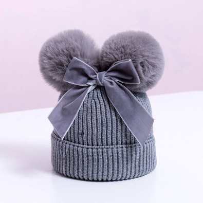 Hats double pom bow