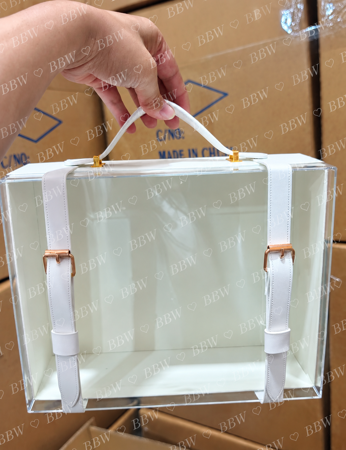 White luxury briefcase - display box