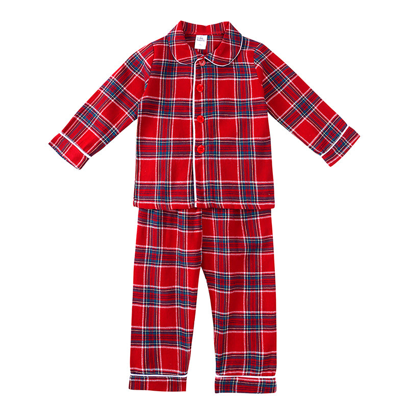 Tartan flannel plain pyjamas