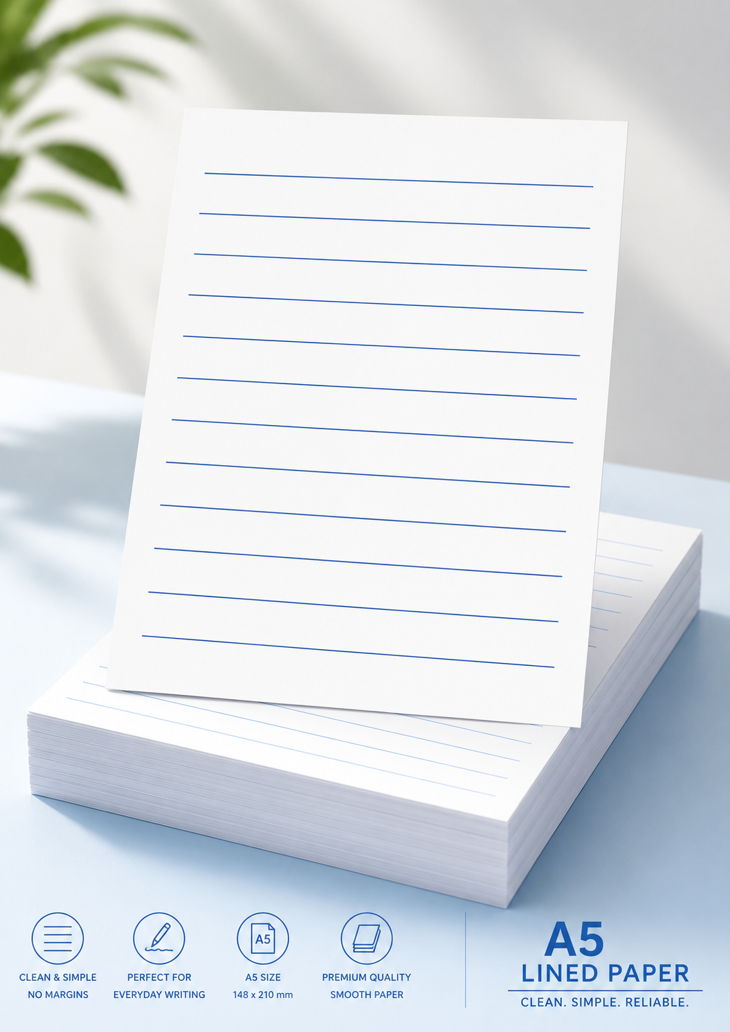 A5 Lined unpunched paper