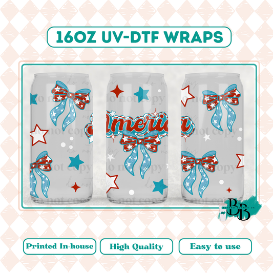 UVDTF 16oz wrap- America bows