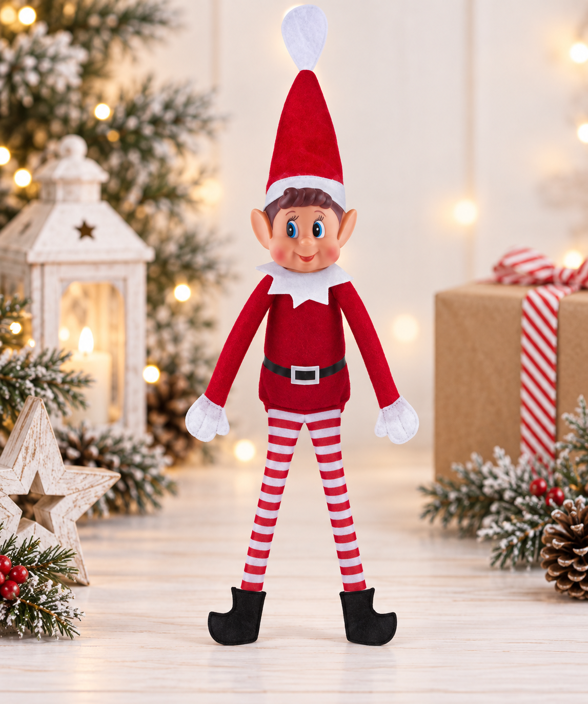 Red long leg boy elf 12"