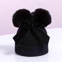 Hats double pom bow