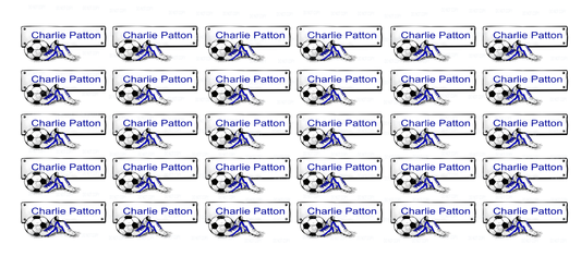 UVDTF Name tags- football Blue