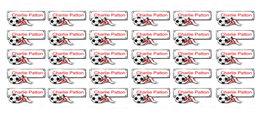 DTF - Name tags football red