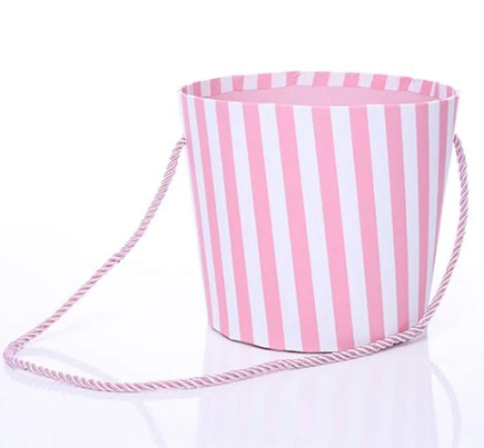 Pink & white candy stripe pot