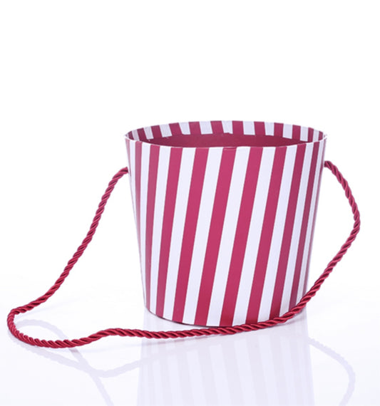 Red & white candy stripe pot