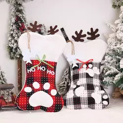 Pet Christmas stocking with antlers