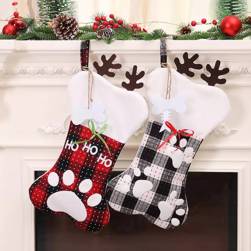 Pet Christmas stocking with antlers