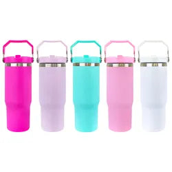 Stainless sublimation Insulated 30oz flip straw