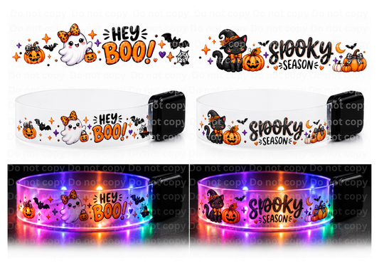 UVDTF - LED wristband -Hey boo- spooky season