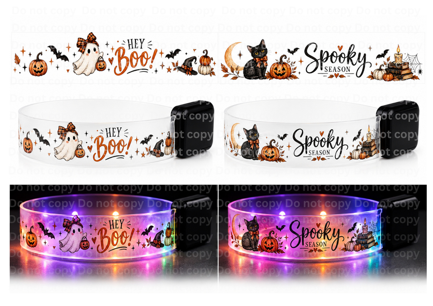 UVDTF - LED wristband - Hey boo & spooky season 2