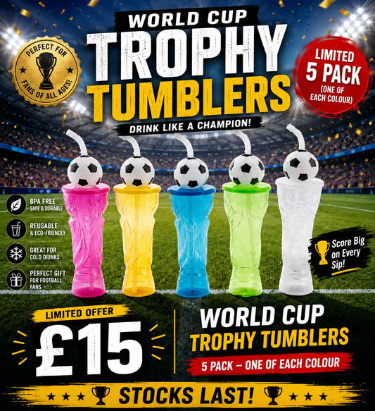 Football tumbler 5pk - Plastic