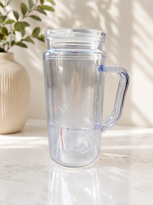 Snow globe acrylic 16oz handle tumbler