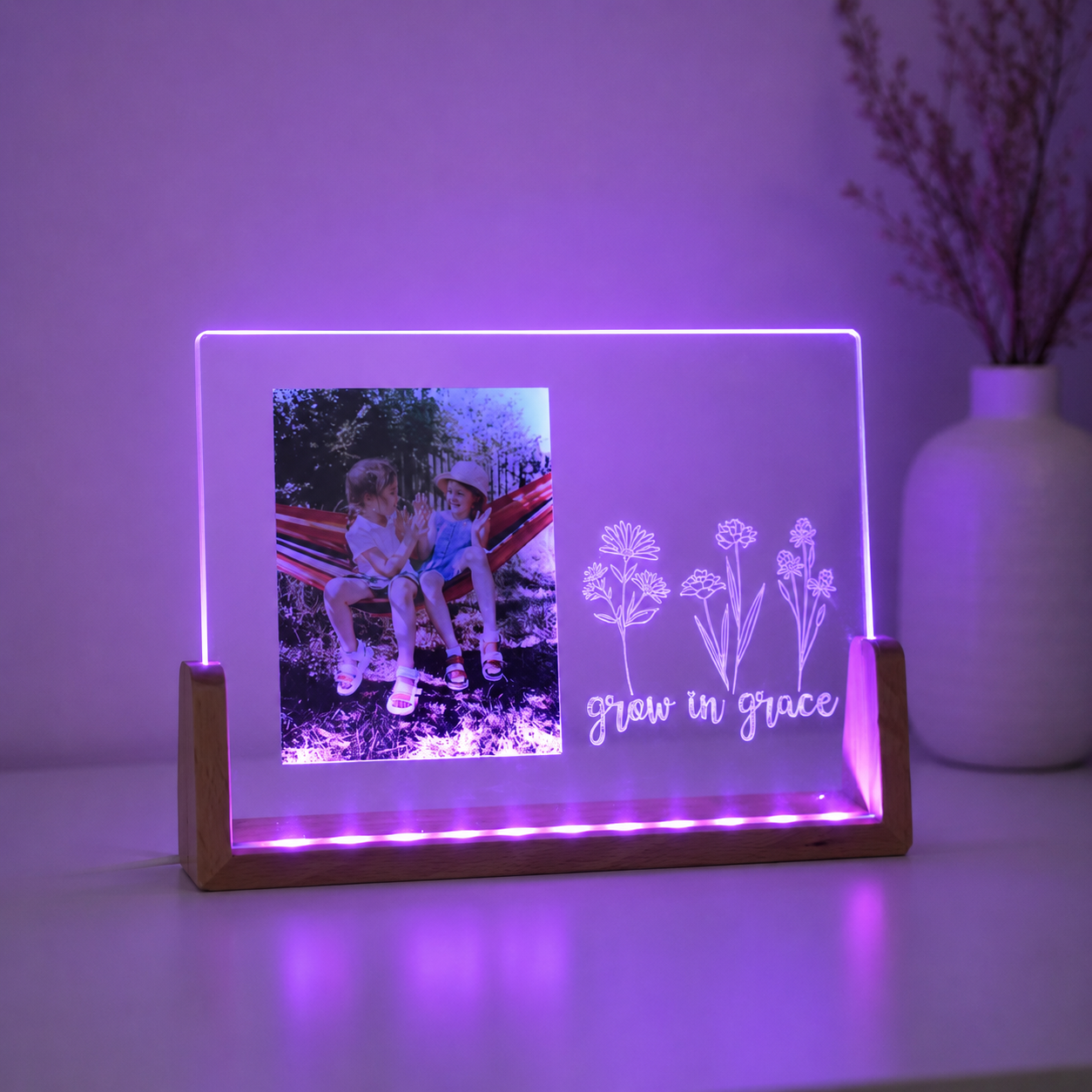 Photo frame LED-RGB sublimation glass