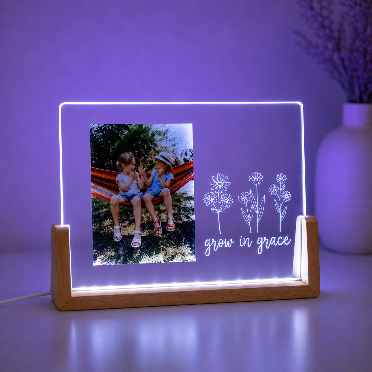 Photo frame LED-RGB sublimation glass