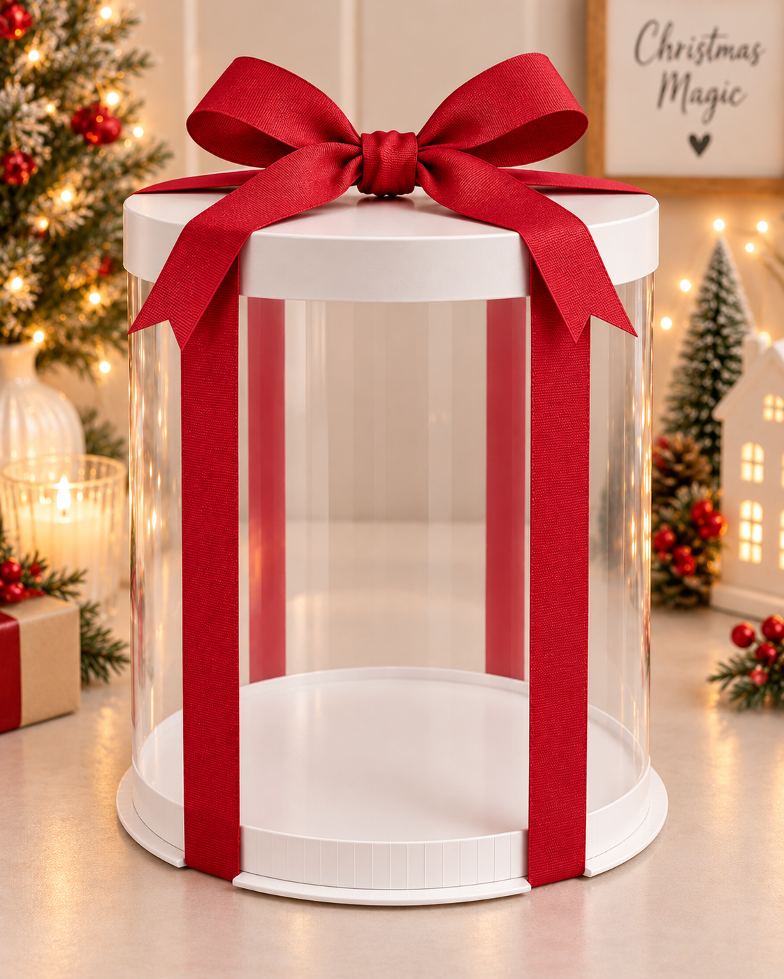 Ribbon Christmas red satin 25mm