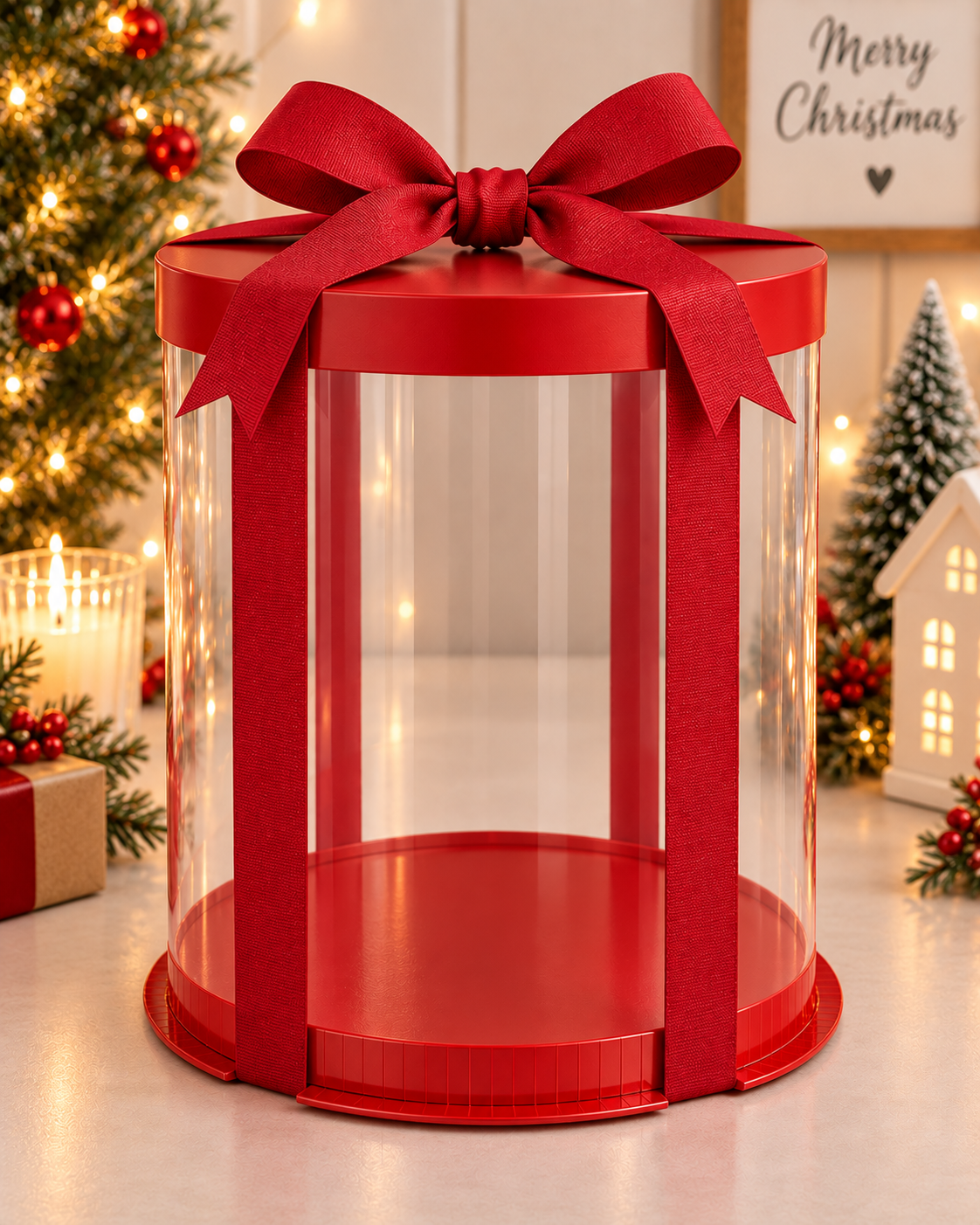 Ribbon Christmas red satin 25mm