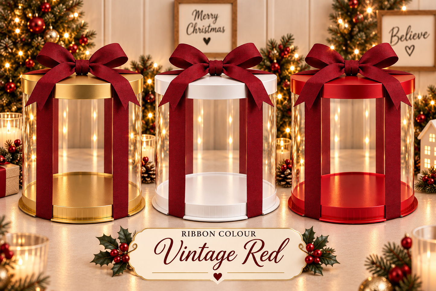 Ribbon Vintage red satin 25mm