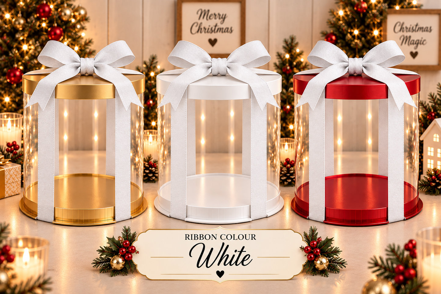 Ribbon white satin 25mm