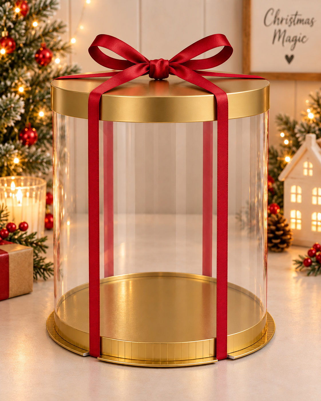 Ribbon Christmas red 15mm