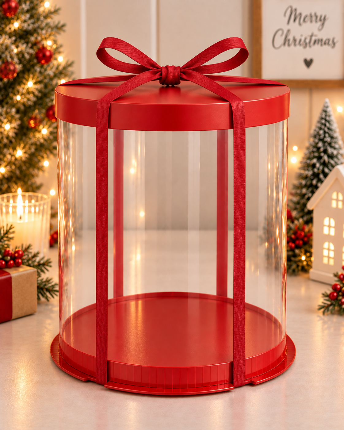 Ribbon Christmas red 15mm