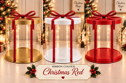Ribbon Christmas red 15mm