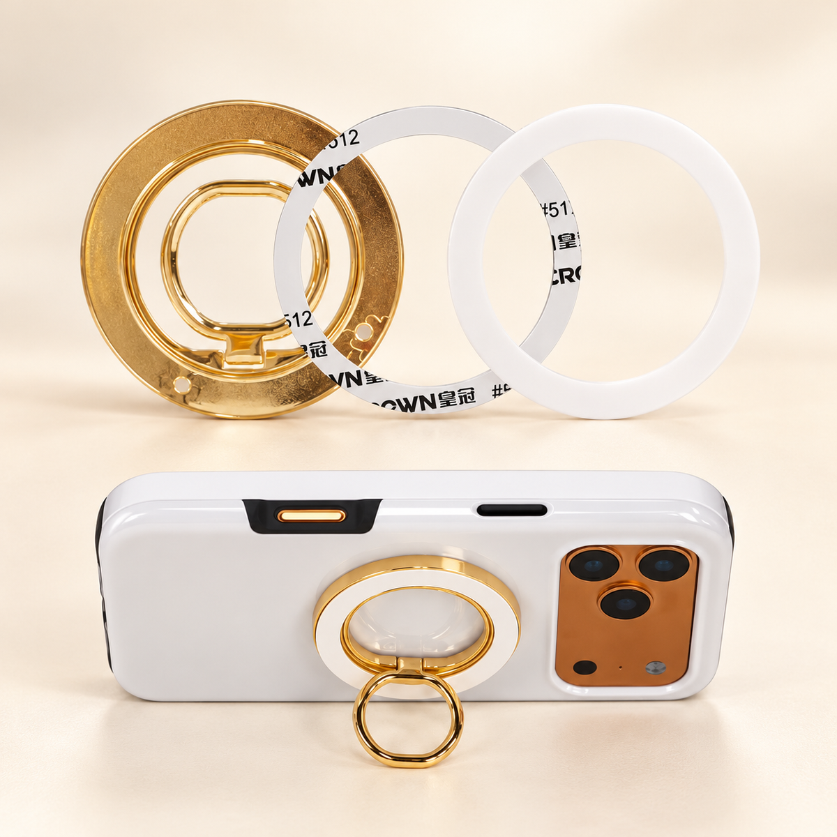 3d sublimation MagSafe phone holders - gold