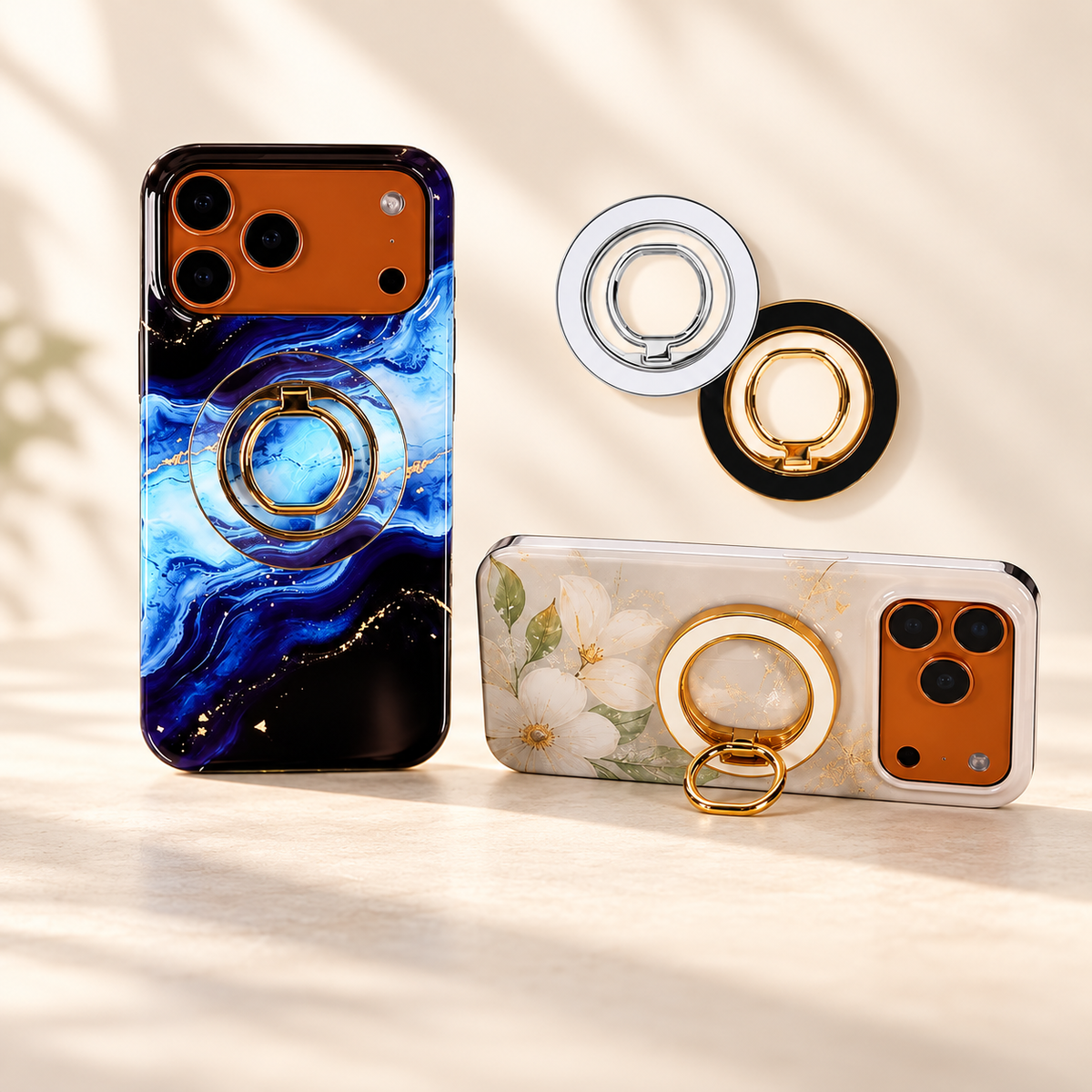3d sublimation MagSafe phone holders - gold
