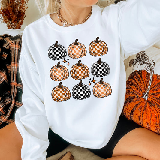 Checker pumpkin - single sublimation print