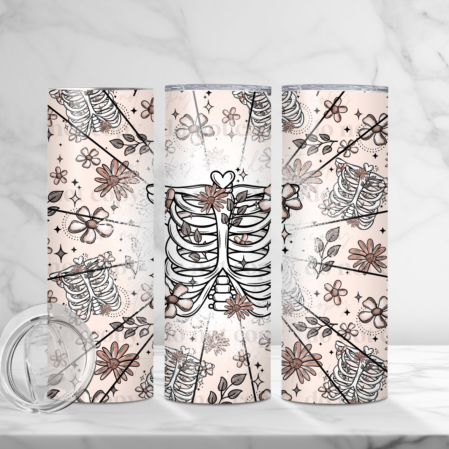 Floral ribcage wrap - 20oz print