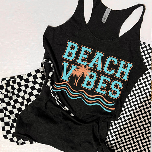 Beach vibes blue orange - single sublimation print