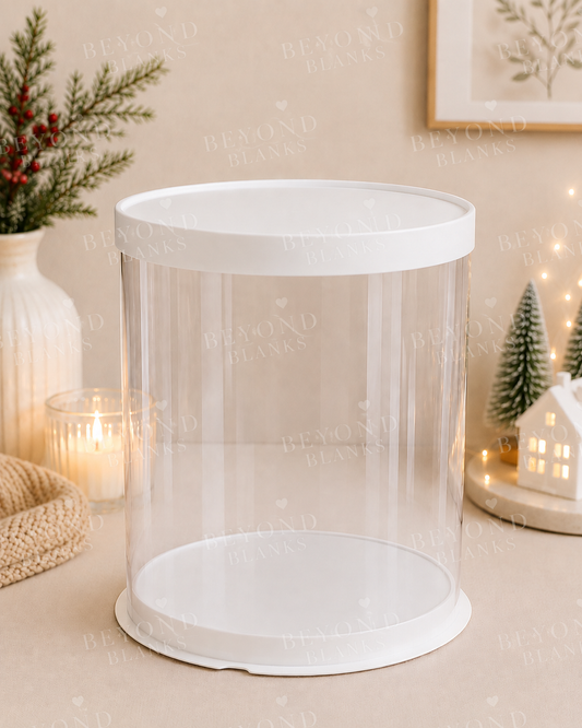 Cylinder Cake box - White
