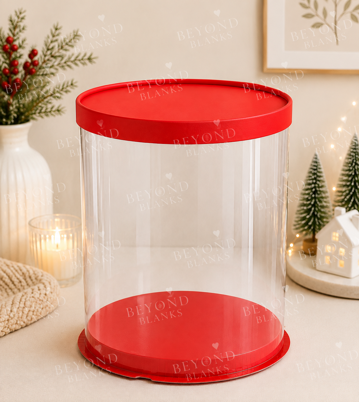 Cylinder Cake box - Red